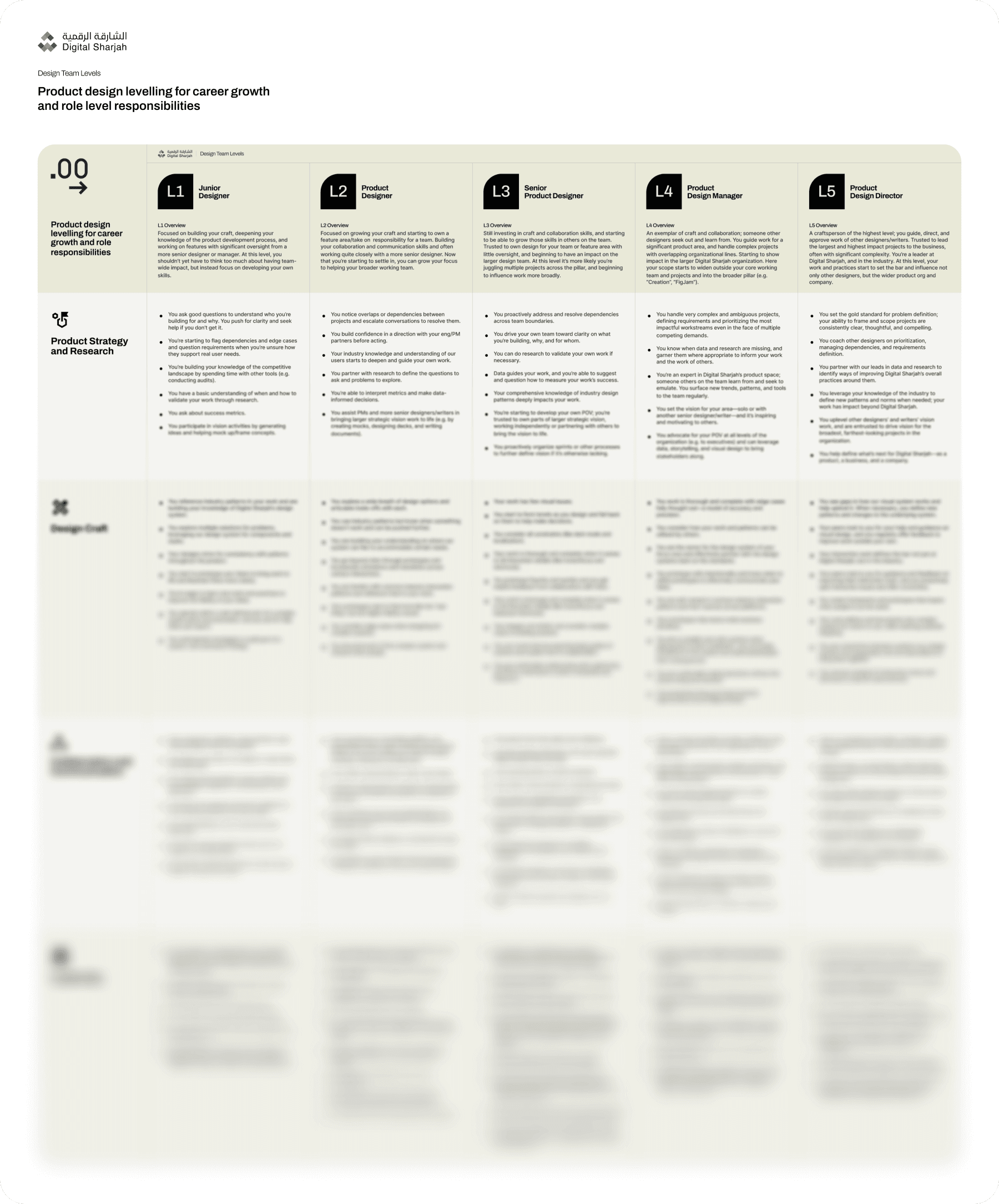Customised levelling system with core competencies